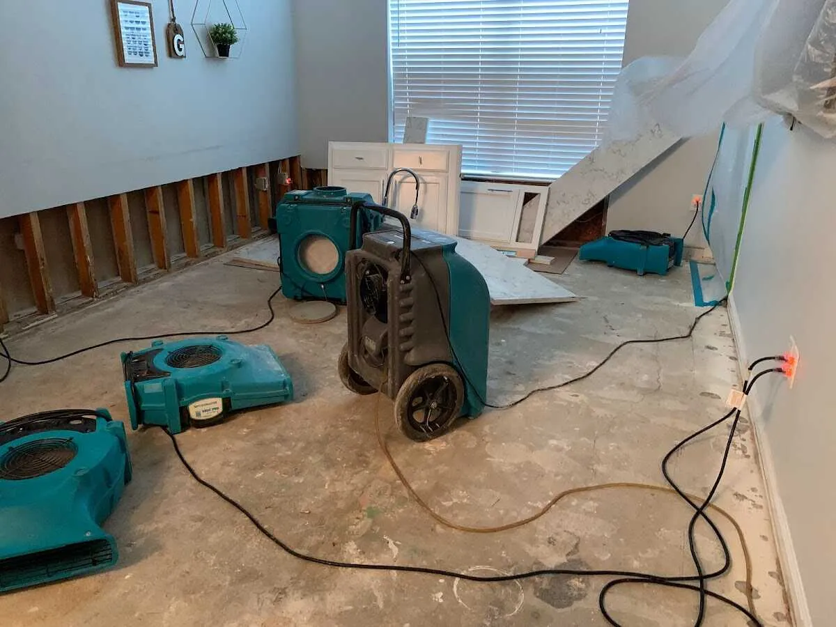 Dehumidifier in flood-cut room for Water Extraction & Removal in Stowe